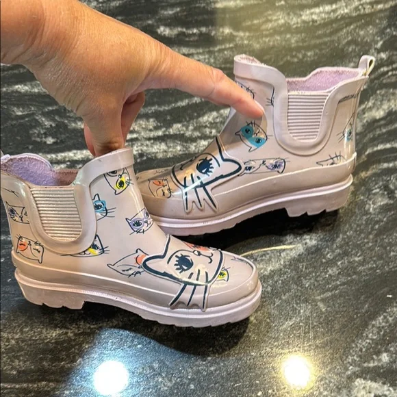 Cat & Jack Target Kids Cat Print Pink Rain Boots - Picture 8 of 12